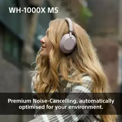 Слушалки с шумопотискане Sony WH-1000XM5 WH1000XM5SAB.CE7 - черни