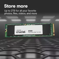 SSD диск Crucial E100 480GB SSD PCIe 4.0 Gen4 M.2 2280 NVMe, Read/Write: 4500/2500 MB/s CT480E100SSD8