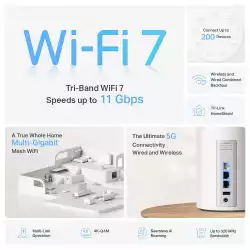 Цялостна домашна Mesh WiFi 7 система TP-Link Deco BE65 Pro(2-pack) BE9300