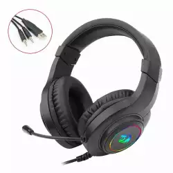 USB RGB LED геймърски слушалки с микрофон Redragon Hylas H260RGB-BK                          