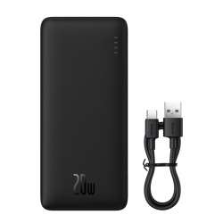 Външна батерия Baseus Airpow 20W 20000mAh с кабел Baseus Simple Series USB-A - USB-C 50 см P10022804113-00 - Черна