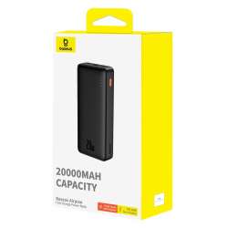 Външна батерия Baseus Airpow 20W 20000mAh с кабел Baseus Simple Series USB-A - USB-C 50 см P10022804113-00 - Черна