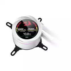 Водно охлаждане за процесор Redragon CCW-1017 с aRGB осветление и дисплей - бял