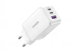 Зарядно устройство Ugreen CD224 220V 2xUSB-C, 1xUSB A, GaN, 65W 15334 - бяло