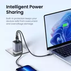 Зарядно устройство Ugreen Nexode CD294 90573 220V 2xUSB-C,GaN,45W,PD - сив