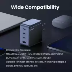 Зарядно устройство Ugreen NEXODE AIR X565 35043,220V 3xUSB-C,1xUSB A,GaN,100W