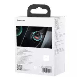 Зарядно за кола Baseus Golden Contactor Pro с два USB-A изхода 40W + кабел USB-A към Type-C 1м, сив