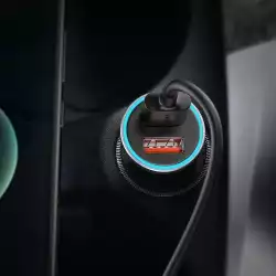 Зарядно за кола Baseus Golden Contactor Pro с два USB-A изхода 40W + кабел USB-A към Type-C 1м, сив