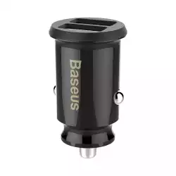 Зарядно за кола Baseus Grain Dual с два USB-А изхода 5V 3.1A, черно                          