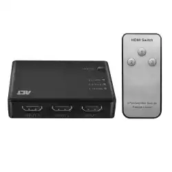 3 портов HDMI суич ACT , 4K@@60Hz, USB, Дистанционно, Черен