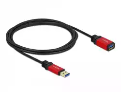 Удължителен кабел Delock USB-A мъжко - USB-А женско, 2 м, Premium, Екраниран, Черен Удължителен кабел Delock USB-A мъжко - USB-А женско, 2 м, Premium, Екраниран, Черен