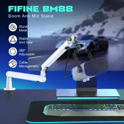 Стойка за микрофон FIFINE BM88 White High End Boom Arm Stand