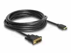 Кабел Delock HDMI мъжко - DVI-D 18+1 (Single Link )мъжко, 5м, двупосочен, black