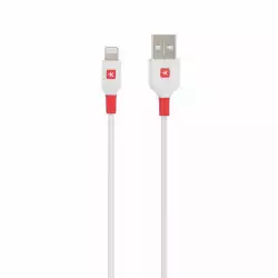Кабел Skross, Lightning - USB-A 2.0 мъжко, 2.0 м, Бял