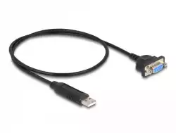 Адаптер DeLock, USB 2.0 - RS-232 D-Sub 9 женско, 50 см                          