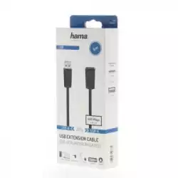 Удължителен кабел HAMA, USB-A женско - USB-A мъжко, 3 м, 480 Mbit/s, Черен