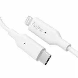 Кабел за зареждане/Дата HAMA, USB-C - Type-C/Lightning, 1м, бял
