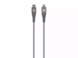 Кабел Skross, USB-C - Lightning, Метална оплетка, 2.0 м, Сив