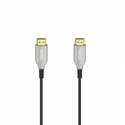 Оптичен активен кабел HAMA Optical, HDMI мъжко - HDMI мъжко, Ethernet, 18 Gbit/s, 15м, Позл.конектори, Черен