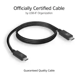 ACT Кабел USB-C - USB-C, 1 м / USB4, 20Gbps, 240W, сертифициран USB-IF