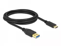 Кабел Delock SuperSpeed, USB-A мъжко - USB-C мъжко, (USB 3.2 Gen 2), 10 Gbps, 2 м Кабел Delock SuperSpeed, USB-A мъжко - USB-C мъжко, (USB 3.2 Gen 2), 10 Gbps, 2 м
