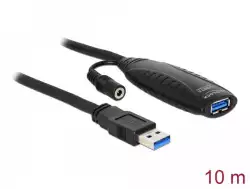 Удължителен кабел DeLock, Активен, USB-A мъжко - USB-A женско, USB 3.0, 10 м