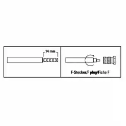 Адаптер HAMA, F-конектор мъжко, Метален, 4 броя