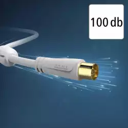 HAMA Коаксиален антенен кабел, позлатен, 3,0 м, 100 dB