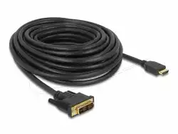Кабел Delock HDMI мъжко - DVI-D 18+1 (Single Link )мъжко, 10м, двупосочен, black