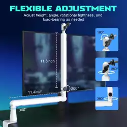 Стойка за микрофон FIFINE BM88 White High End Boom Arm Stand