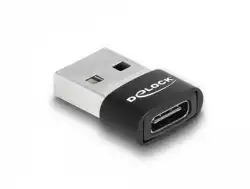 Адаптер Delock, USB 2.0, USB Type-A мъжко - USB Type-C женско, Черен Адаптер Delock, USB 2.0, USB Type-A мъжко - USB Type-C женско, Черен