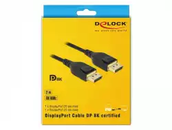 Кабел Delock  DisplayPort мъжко - DisplayPort мъжко, 2.0м, 8K 60 Hz, Черен                          
