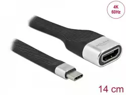 Кабел Delock FPC Flat Ribbon, USB-C мъжко - HDMI женско, 4K 60 Hz, 14 cm