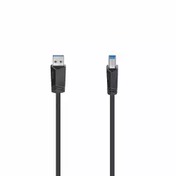 Кабел HAMA USB 3.0 -A мъжко -B мъжко, 1.5 м, 1 звезда                          