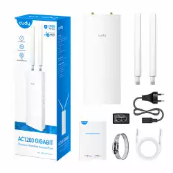 Access Point Cudy AP1300-Outdoor, AC1200, 2.4/5 GHz, 300 - 867 Mbps, 1×Gigabit WAN/LAN, PoE