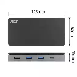 ACT Докинг станция USB-C, 4K, 2 x HDMI, Ethernet, USB-C, 3x USB-A
