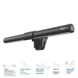 ACT LED лампа за лаптоп с регулируема яркост и щипка, USB захранване