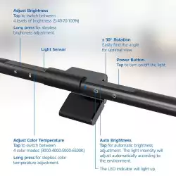 ACT LED лампа за монитор, сензорно управление, USB захранване