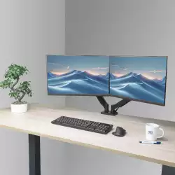 ACT Стойка за 2 бр. монитора за бюро AC8314, Регулируема, 17" - 34", 9 кг, газова пружина