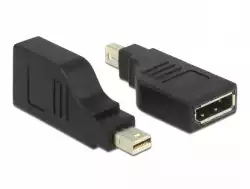 Адаптер Delock, mini DisplayPort 1.2 мъжко - DisplayPort женско, 4K, 90°