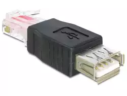Адаптер DeLock, USB женско - RJ45 мъжко                          