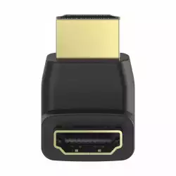 Адаптер HAMA 205164, HDMI мъжко - HDMI женско, на 90&deg;, Черен                          