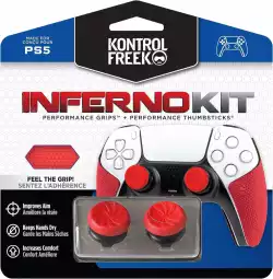 Аксесоар Kontrolfreek Performance Inferno Kit PS5 с включени сменяеми бутони и грипове за DualSense                          