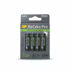 Акумулаторна Батерия GP R6 AA 2100mAh RECYKO + PRO Fast Flash GP-BR-210AAHCF-APCEB4 NiMH /до 500 цикъла/  4 бр. в опаковка GP