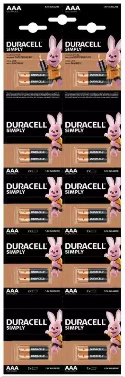 Алкална батерия DURACELL BASIC LR03 20pk блистер /10 * 2/ HBDC 1.5V