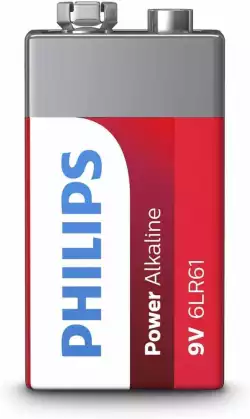 Алкална батерия PHILIPS Power, 6LR61P1B / 10, 6LR61, 9V, 1 брой/блистер                          