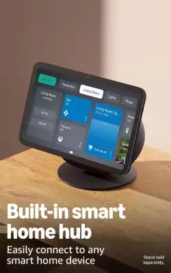 Amazon Echo Show 8 (Gen 4), 8" дисплей за визуaлизация, 3D-audio, черен                          