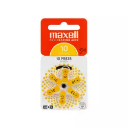 Батерия цинково въздушна MAXELL ZA10 6 бр. бутонни за слухов апарат в блистер                          