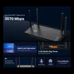 Безжичен рутер TP-Link Archer BE230 Dual-Band Wi-Fi 7                          