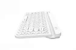 Безжична клавиатура A4tech Fstyler FBK30, Bluetooth, 2.4G, Стойка за телефон, Кирилизирана, Бяла